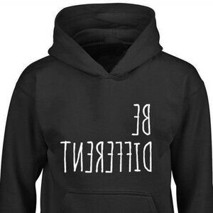 New Be Different Black Hoodie Fleece Sweatshirt